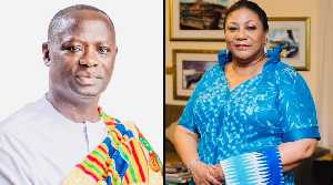 Deputy Minority Leader, Emmanuel Armah-Kofi Buah [L] and First Lady Rebecca Akufo-Addo