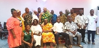 Fifi Kwetey, Dzifa Gomashie and other executives with Togbui Fiti