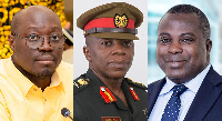 L–R: Finance Minister Cassiel Ato Forson, Customs Head Brigadier General Annan and GRA boss Sarpong