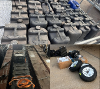 Jerrycans, car tyres and other equipments spotted in the Cavok filght