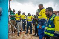 A photo from the commissioning of the water system