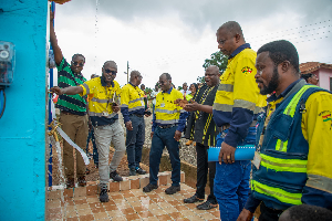 A photo from the commissioning of the water system