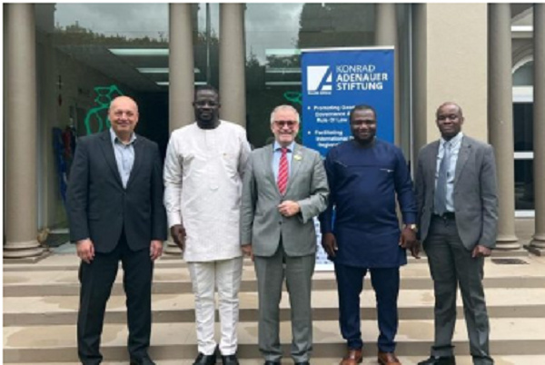 Frank Annoh-Dompreh second from left in a pose with the EU delegation