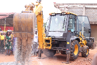 G/A Regional Minister Linda Ocloo has cut sod for a modern 24-hour economy market at Shai Osudoku
