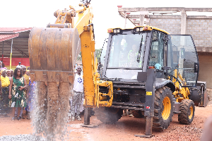 G/A Regional Minister Linda Ocloo has cut sod for a modern 24-hour economy market at Shai Osudoku
