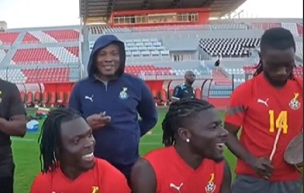 Black Stars players sang morale songs in camp