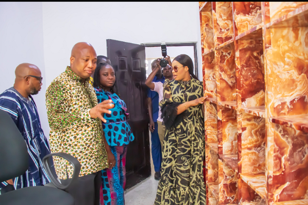 Samuel Okudzeto Ablakwa with some stakeholders at the health facility