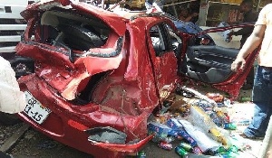 Articulated truck crashes 12 vehicles 4 in Chiraa in the Brong Ahafo Region