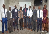 Dr Bawumia with some staff of one of the ICT companies in Accra
