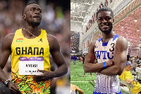 Joseph Paul Amoah (L) and James Dadzie (R) have qualified to the semis of the 200m
