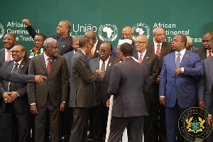 President Akufo-Addo interacting with President Paul Kagame and other  Heads of State