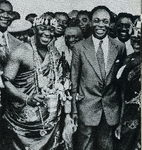 A photo of Nana Ofori Atta II and Dr. Kwame Nkrumah