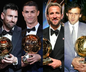 L-R: Messi, Ronaldo, Kane and Platini are Ballon d'Or winners in history