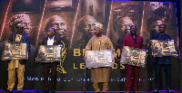 Osei Kofi, Polo, Ibrahim Sunday, Odartey Lamptey and Daniel Quaye with their awards