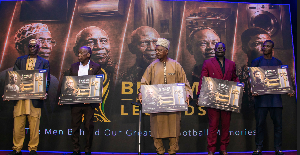 Osei Kofi, Polo, Ibrahim Sunday, Odartey Lamptey and Daniel Quaye with their awards Osei Kofi, Polo, Ibrahim Sunday, Odartey Lamptey and Daniel Quaye with their awards