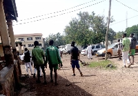 A scene from the clash between Asanteman and Adventist SHS students