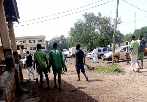 A scene from the clash between Asanteman and Adventist SHS students