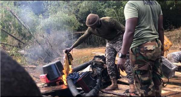 The military through 'Operation Halt' are targeting illegal miners on water bodies