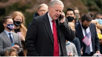 White House Chief of Staff Mark Meadows speaking on his phone