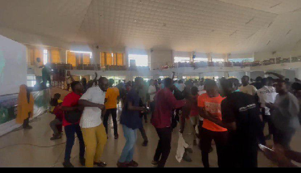 Students were in a jubilant mood after the game