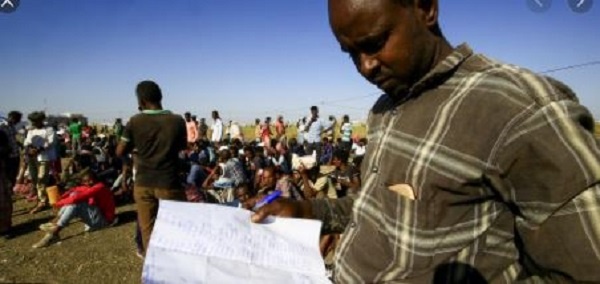 An official at one of the refugee reception centers in Sudan