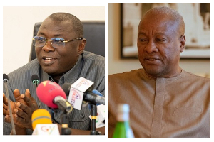 Mohammed Amin Adam (L) has challenged President Mahama over who ended 'dumsor'