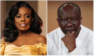 Media personality Nana Aba Anamoah (L) and former finance minster Ken Ofori-Atta