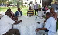 Former President John Mahama with NDC members of Parliament