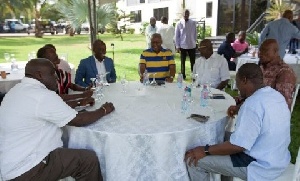 Former President John Mahama with NDC members of Parliament