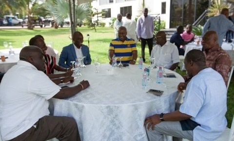 Former President John Mahama with NDC members of Parliament