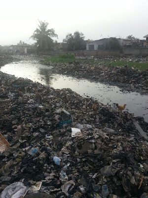 File photo of some refuse engulfed areas in Accra
