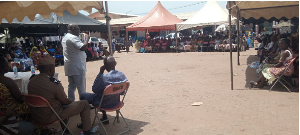 Edward Owusu addressing the traders