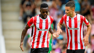 Inaki Williams(L) celebrating his goal with his teammate