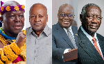 Left-right: Otumfuo, President Mahama, Akufo-Addo, John Agyekum Kufuor