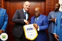 FIFA president Gianni Infantino with President Akufo-Addo