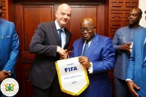 FIFA President Gianni Infantino with President of Ghana, Nana Akufo-Addo