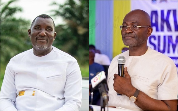 NPP flagbearer hopeful, Kennedy Ohene Agyapong (R) and Alex Kwaku Tetteh (L)