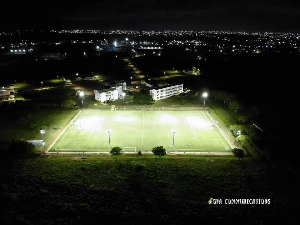 Floodlights operational at the Ghanaman Soccer Centre of Excellence | Photo credit - Ghana FA