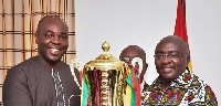 Isaac Asiamah presents 2017 President's cup to Vice President Mahamudu Bawumia