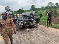 Scene from one of the road crashes seen on Saturday