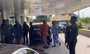 Screenshot from the video of his arrival | Social media via Joy News