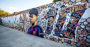 Barcelona unveiled this mural of Yamal to celebrate the news