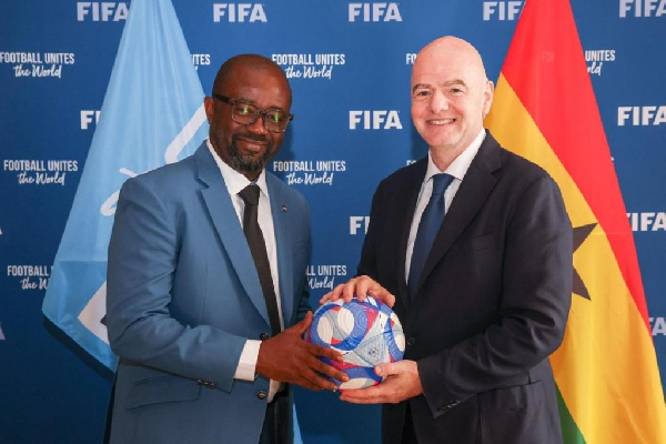 GFA President Kurt Okraku with FIFA President Gianni Infantino