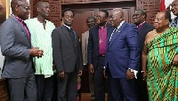 File photo: President Nana Akufo-Addo meets members of the Peace Council at the Jubilee House