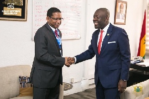 Kojo Oppong Nkrumah, Information Minister with the new UNESCO Country boss, Abdourahamane Diallo