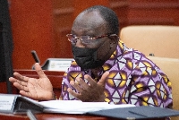 Minister designate for Trade and Industry, Alan Kyeremanten speaking during vetting at Parliament
