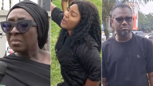(L-R): Dzifa Gomashie, Bernice Ansah and Abeiku Santana were present at the wreath-laying