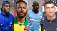 L-R: Callum Hudson-Odoi, Neymar Jnr, Benjamin Mendy and Cristiano Ronaldo