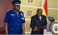 President Akufo-Addo with David Asante-Apeatu, Inspector General of Police
