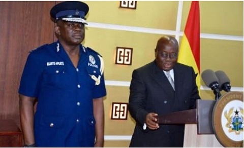 President Akufo-Addo with David Asante-Apeatu, Inspector General of Police